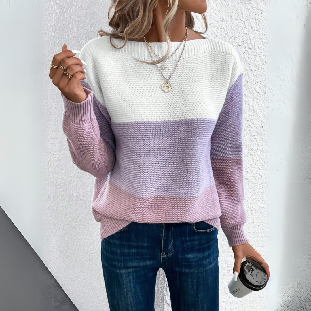Clara - Chic and Cozy Patchwork Sweater for a Stylish Look