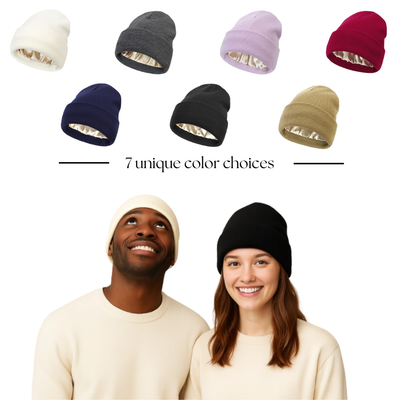 Satin Lined Luxe Beanie – Winter Warmth, Hair-Friendly Elegance