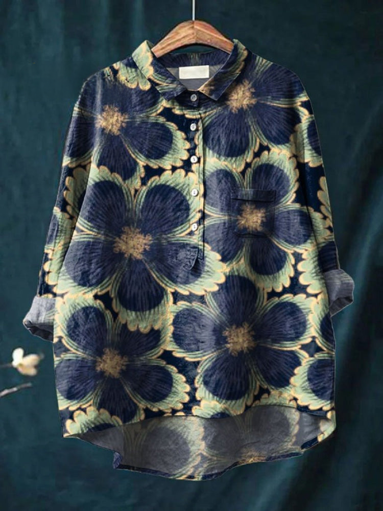Claudine | Midnight Petals Shirt