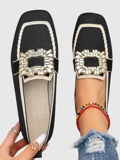 Isabelle | Crystal Buckle Loafers