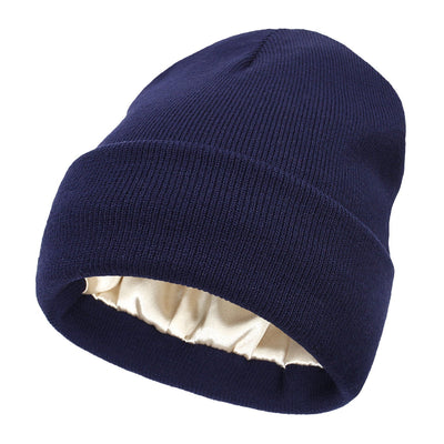 Satin Lined Luxe Beanie – Winter Warmth, Hair-Friendly Elegance