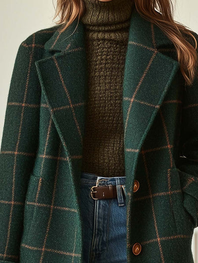 Catherine | Classic Plaid Wool Coat